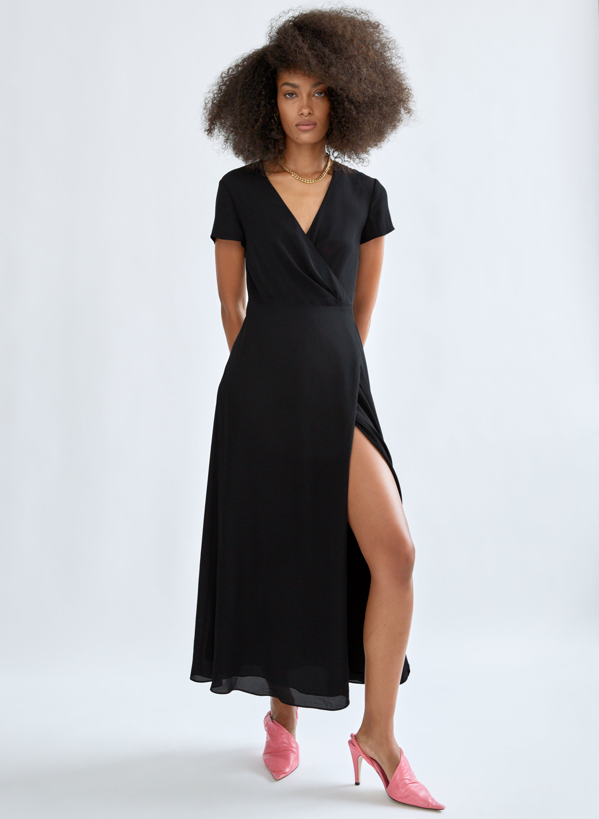Slit Wrap Dress