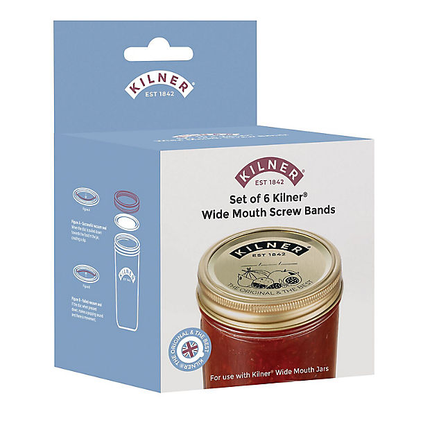 Kilner Wide Mouth Jar Screw Bands °C Pack of 6