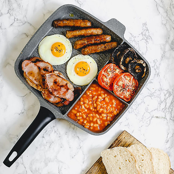 MasterClass 32cm Cast Aluminium 3-Section Griddle Pan