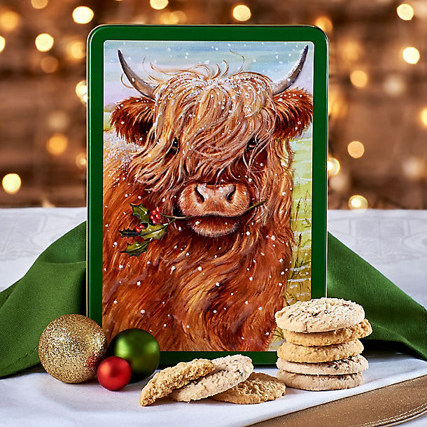Grandma Wild's Embossed Highland Cow Biscuit Tin