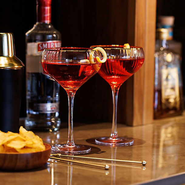 4 Mikasa Treviso Champagne Coupe Glasses 300ml