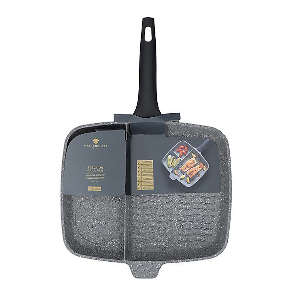MasterClass 32cm Cast Aluminium 3-Section Griddle Pan