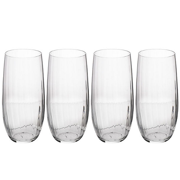 4 Mikasa Treviso Highball Glasses, 400ml