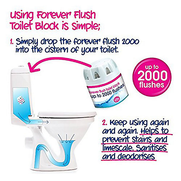 Ecozone Forever Flush 2000 Toilet Cleaner Blocks 2 Pack