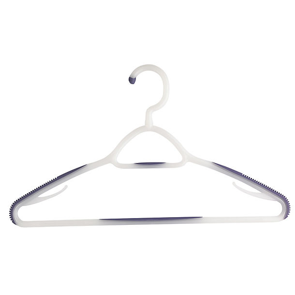 6 Purple Soft Grip Non Slip Clothes Hangers