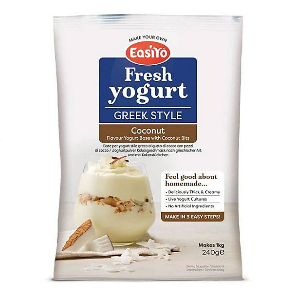 EasiYo Greek Style Coconut & Coconut Bits Yogurt 240g