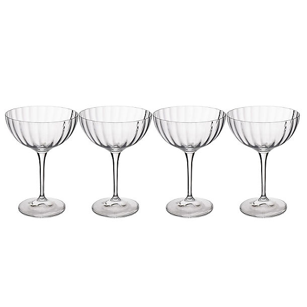 4 Mikasa Treviso Champagne Coupe Glasses 300ml