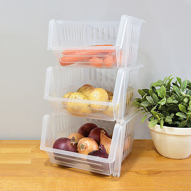 3 Lakeland Stackable Storage Baskets