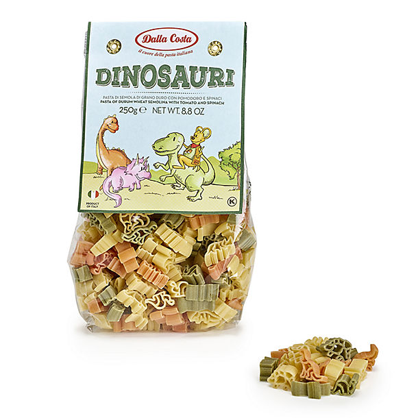 Dalla Costa Tricolour Dinosaur Pasta Shapes 250g