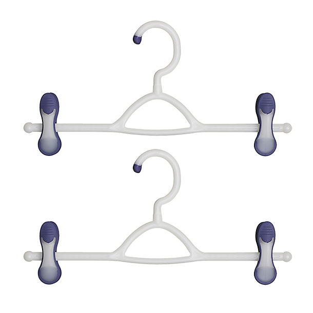2 White Soft Grip Trouser & Skirt Clothes Hangers