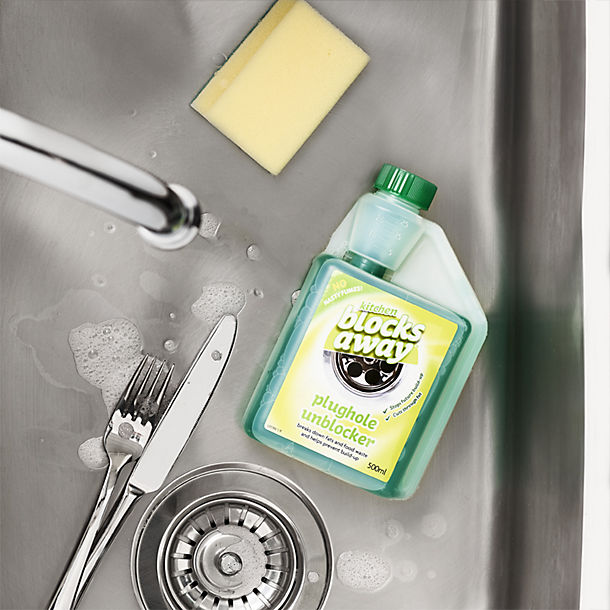 Kitchen Blocks Away Sink Plughole Unblocker 500ml