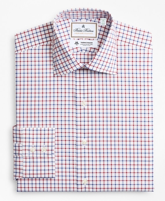 Luxury Collection Milano Slim-Fit Dress Shirt, Franklin Spread Collar Bold Windowpane