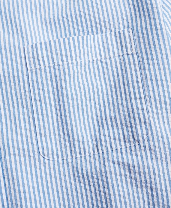 Milano Slim-Fit Sport Shirt, Seersucker Stripe