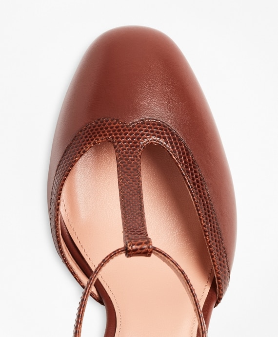 Leather T-Strap Pumps