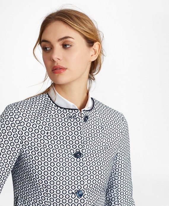 Floral Jacquard Cropped Jacket