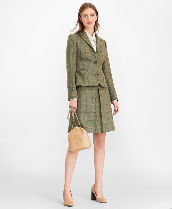 Checked Wool Tweed Skirt