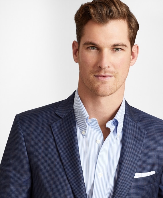 Regent Fit Navy Plaid Sport Coat