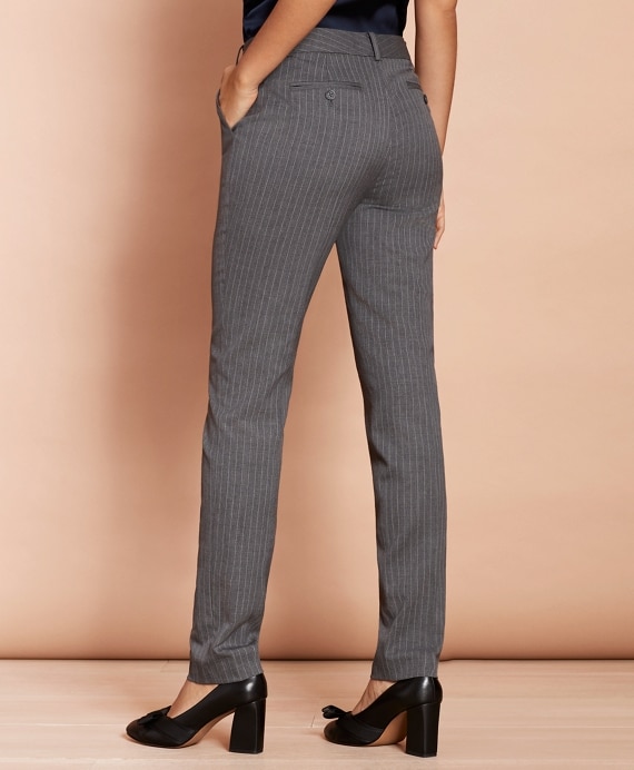 Slim-Fit Pinstripe Stretch Wool Pants
