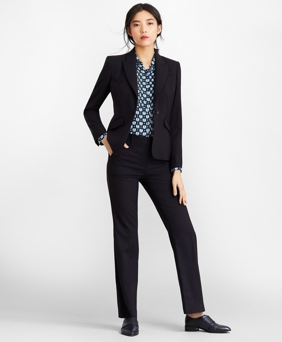 Petite Pinstripe Stretch Wool Pants