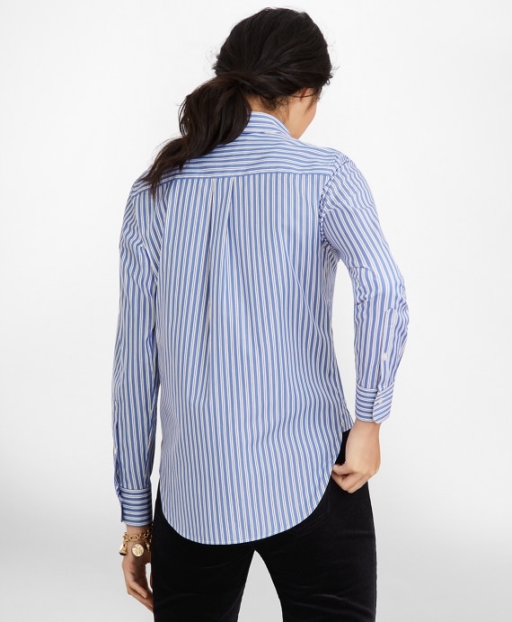 Classic-Fit Striped Cotton Poplin Luxury Shirt