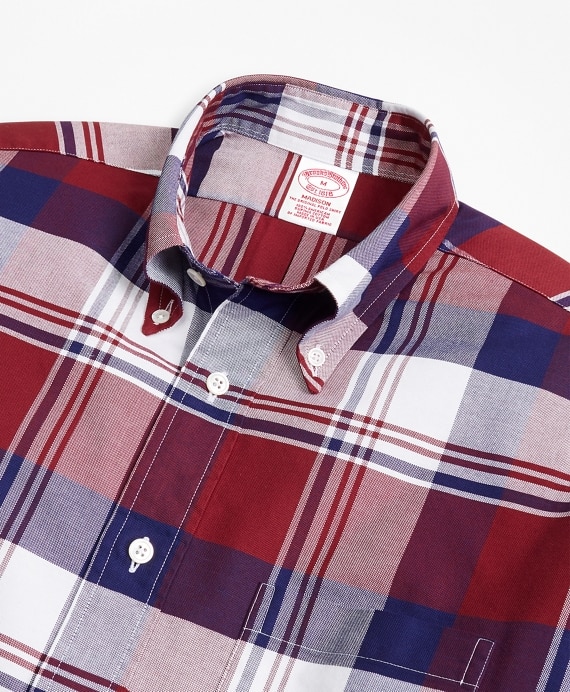 Madison Fit Oxford Large Plaid Sport Shirt