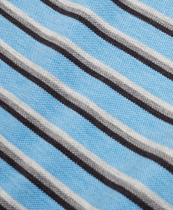 Slim Fit Heathered Stripe Polo Shirt