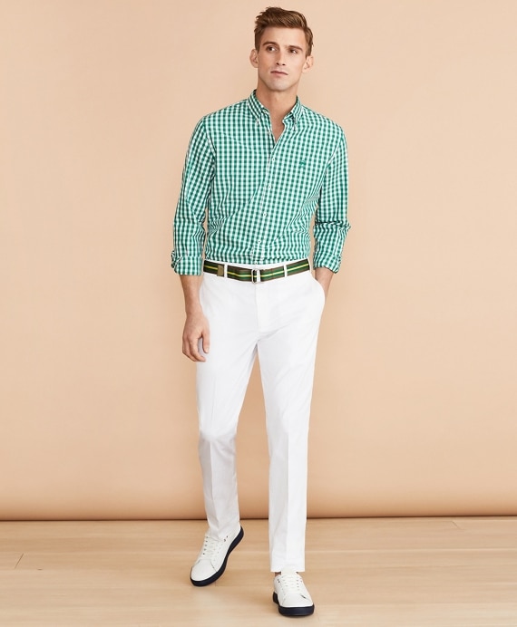 Cotton Stretch Herringbone Trousers