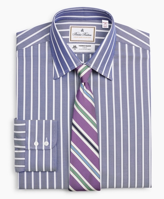 Luxury Collection Madison Classic-Fit Dress Shirt, Franklin Spread Collar Herringbone Wide Stripe