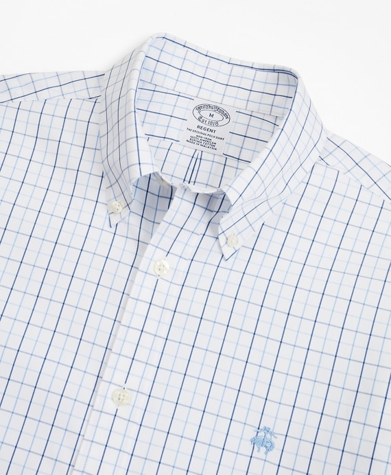 Stretch Regent Fitted Sport Shirt, Non-Iron Windowpane