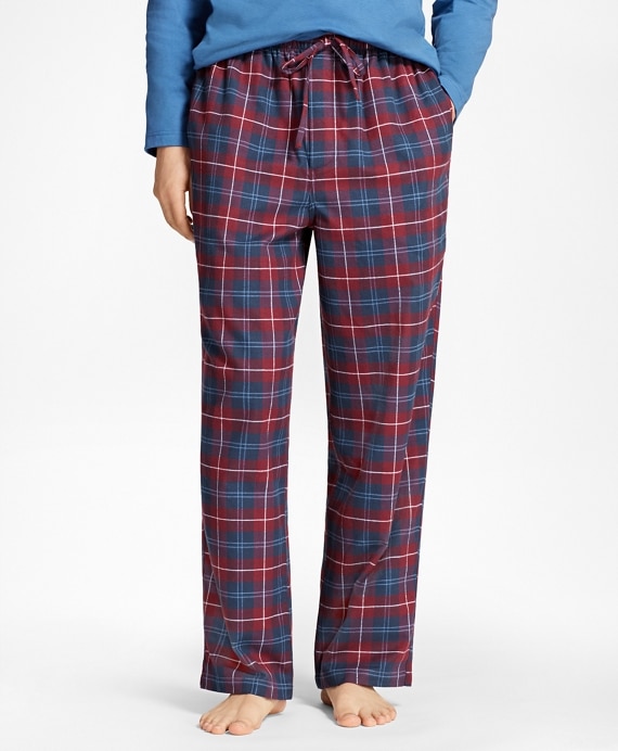 Outlined Plaid Flannel Lounge Set