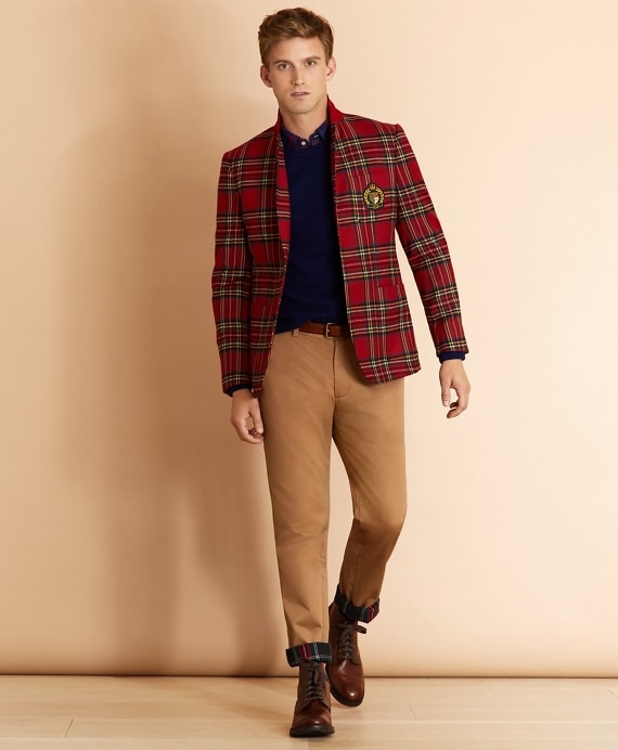 Wool-Blend Royal Stewart Tartan Sport Coat