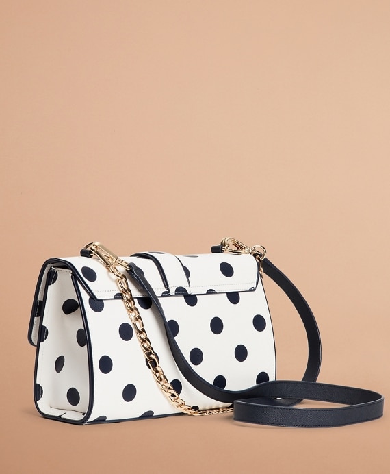 Polka-Dot Saffiano Leather Shoulder Bag