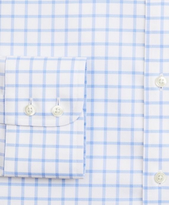 Stretch Madison Classic-Fit Dress Shirt, Non-Iron Twill Ainsley Collar Grid Check