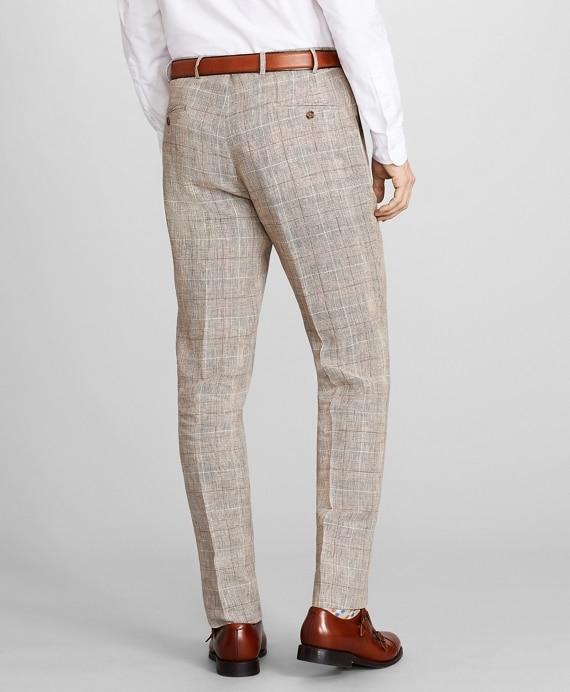 Regent Fit Check Linen Trousers