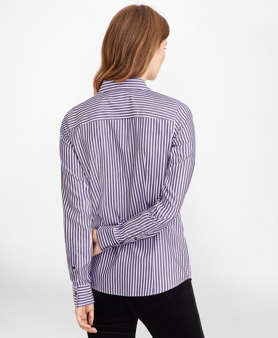 Non-Iron Striped Supima® Cotton Fitted Shirt