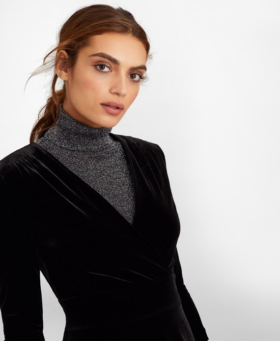 Velvet Faux Wrap Dress