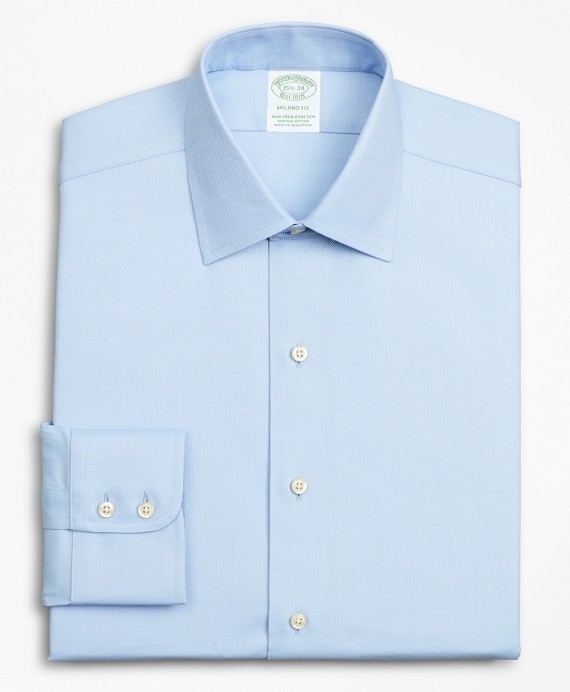 Stretch Milano Slim-Fit Dress Shirt, Non-Iron Royal Oxford Ainsley Collar