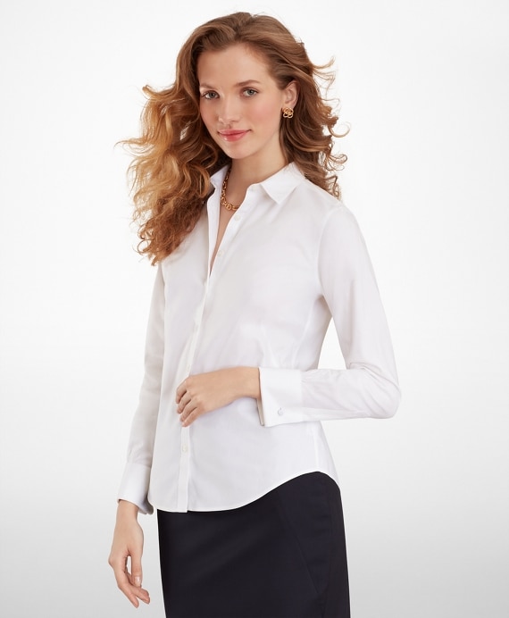 Non-Iron Stretch Supima® Cotton Fitted French Cuff Dress Shirt