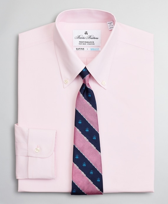 Regent Fitted Dress Shirt, Performance Non-Iron with COOLMAX®, Button-Down Collar Twill