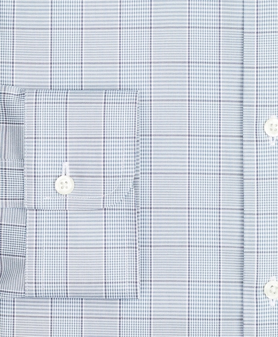 Stretch Madison Classic-Fit Dress Shirt, Non-Iron Pinpoint Button-Down Collar Glen Plaid