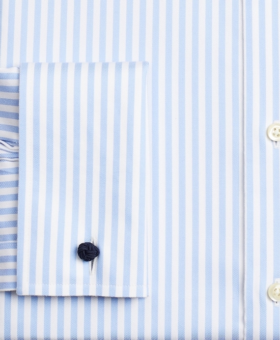 Stretch Regent Fitted Dress Shirt, Non-Iron Twill Ainsley Collar French Cuff Bold Stripe