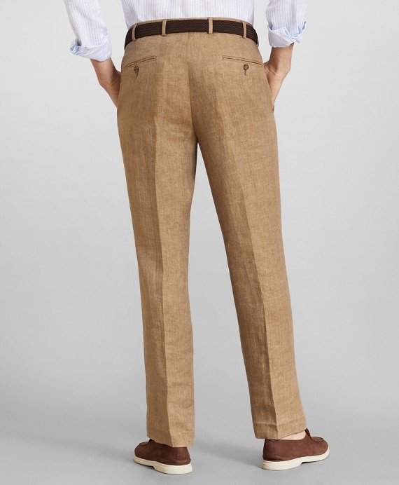 Regent Fit Herringbone Linen Trousers