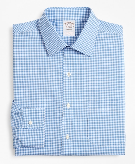 Stretch Soho Extra-Slim-Fit Dress Shirt, Non-Iron Poplin Ainsley Collar Gingham