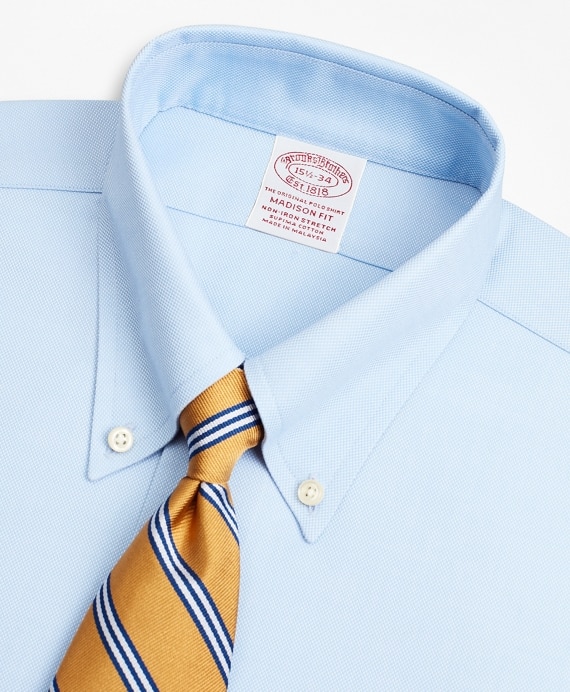 Stretch Madison Classic-Fit Dress Shirt, Non-Iron Royal Oxford Button-Down Collar