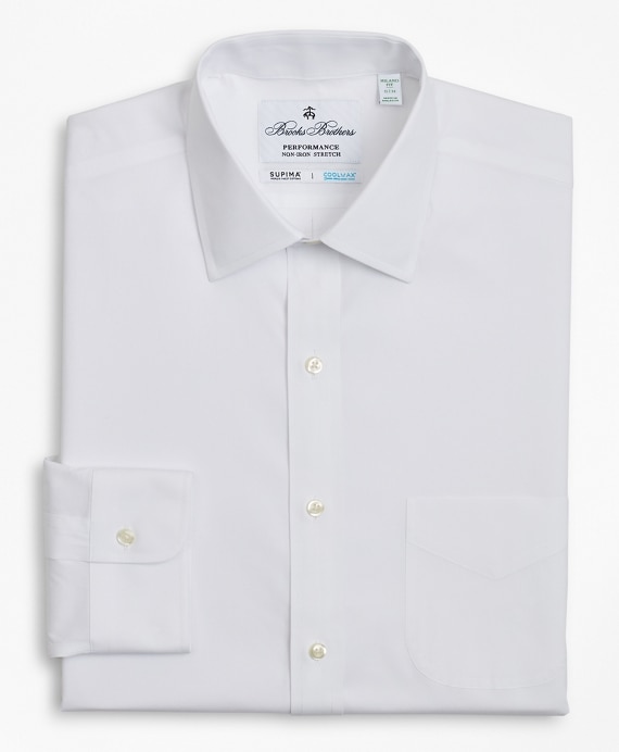 Milano Slim Fit Dress Shirt, Performance Non-Iron with COOLMAX®, Ainsley Collar Twill