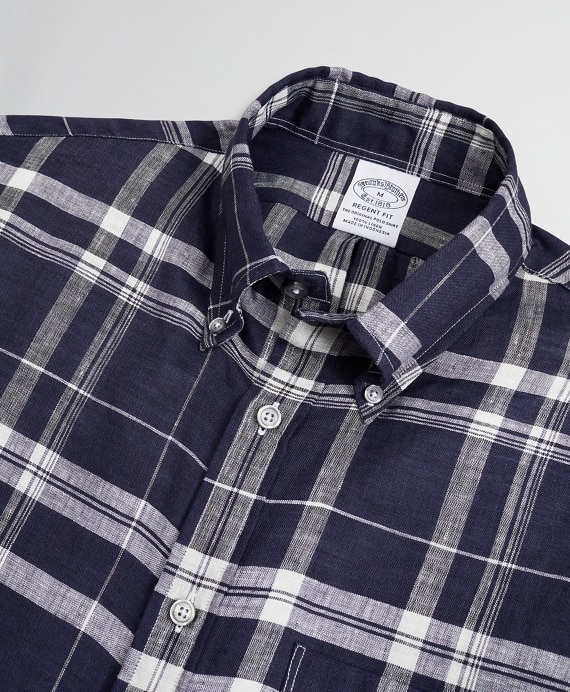 Regent Fitted Sport Shirt, Irish Linen Plaid