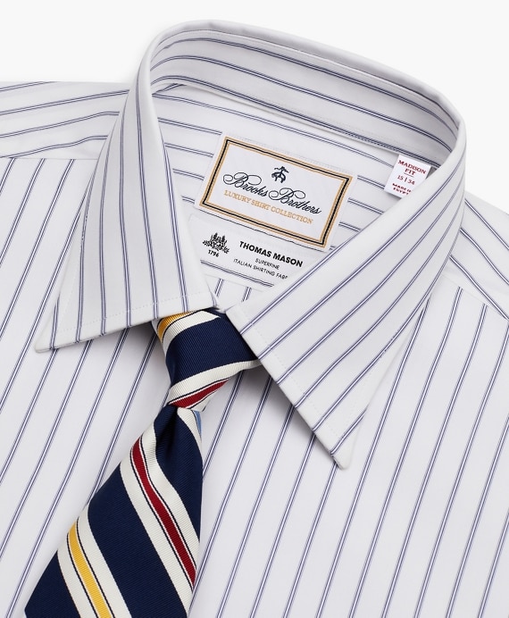 Luxury Collection Madison Classic-Fit Dress Shirt, Franklin Spread Collar Micro-Outline Stripe