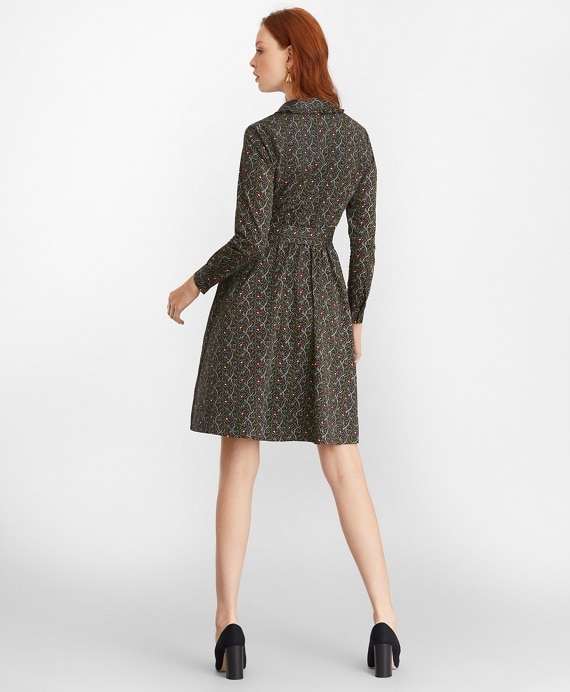 Violette-Print Cotton Sateen Shirt Dress