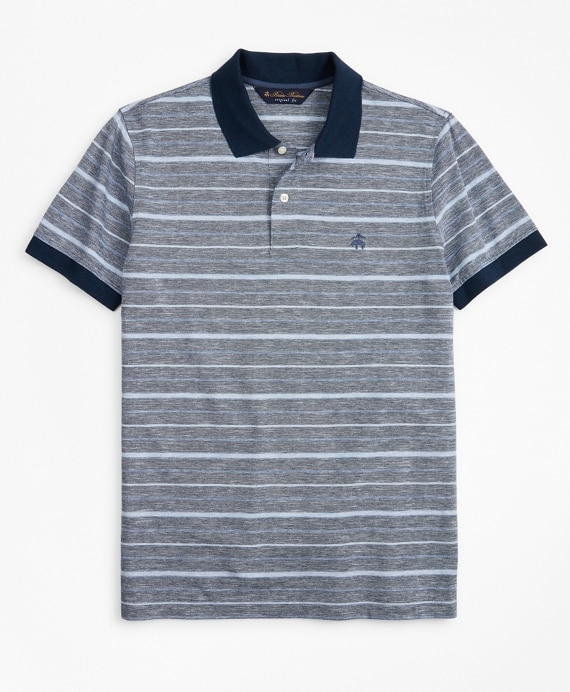 Original Fit Cotton and Linen Stripe Polo Shirt