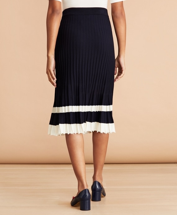 Pleated Sweater Midi Skirt